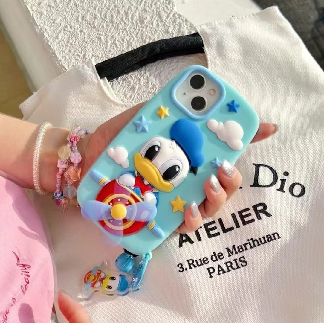 Flying Donald Duck Silicon Phone Case For iPhone 14