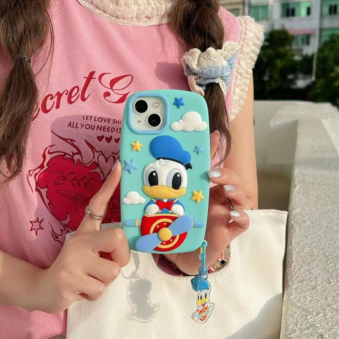 Flying Donald Duck Silicon Phone Case For iPhone 14