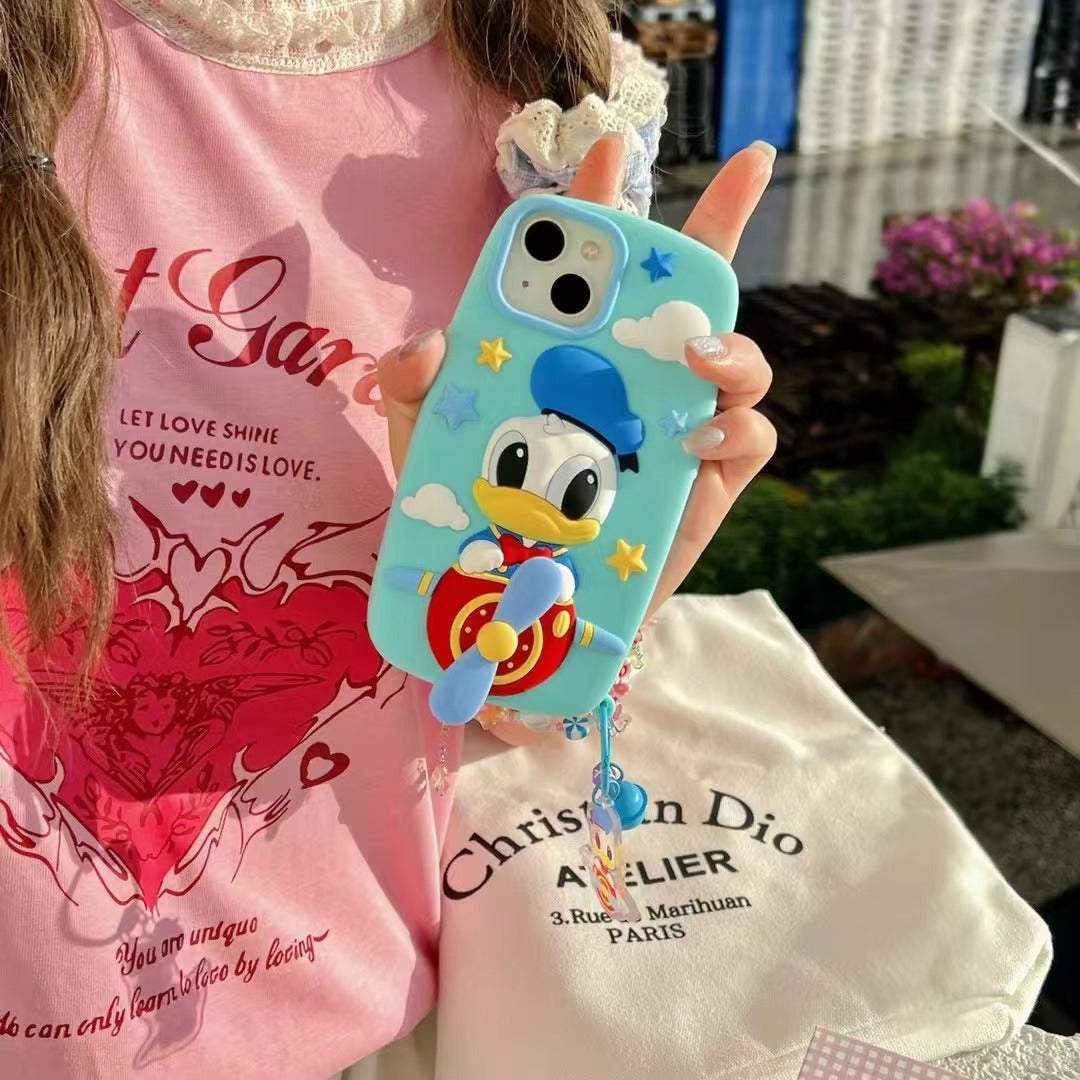 Flying Donald Duck Silicon Phone Case For iPhone 14