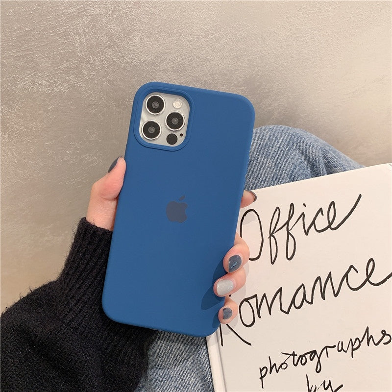 Original Blue Silicon Phone Cases For iPhone 16 Pro Max