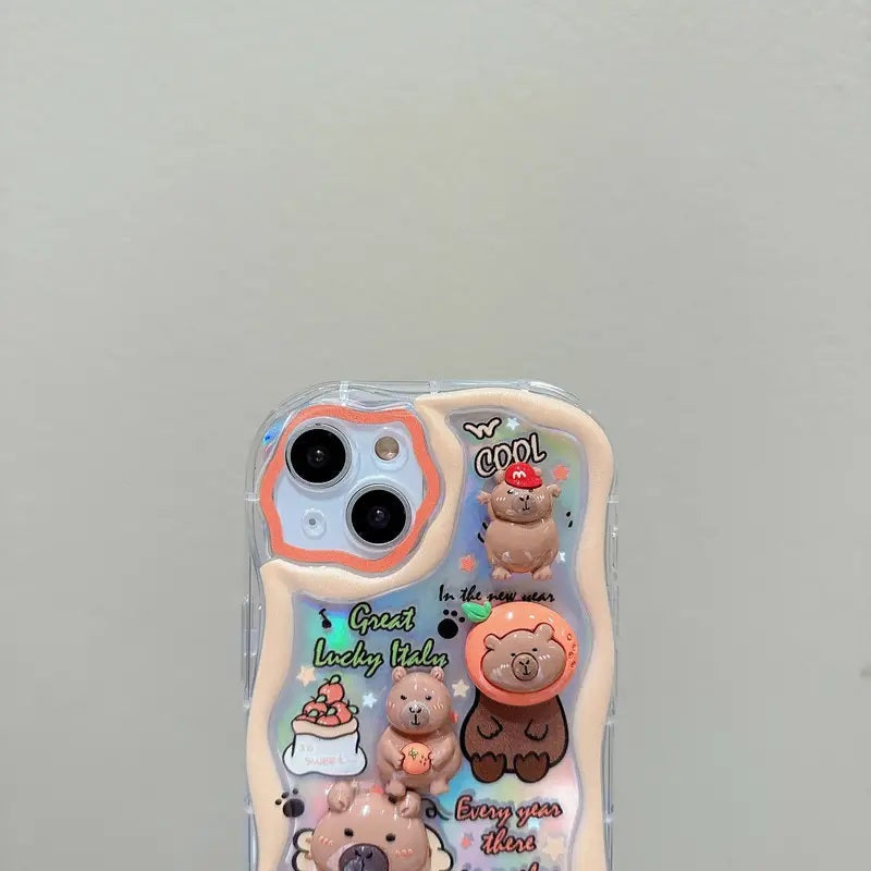 Lucky Toy Capybara Silicon Phone Cases For iPhone 14