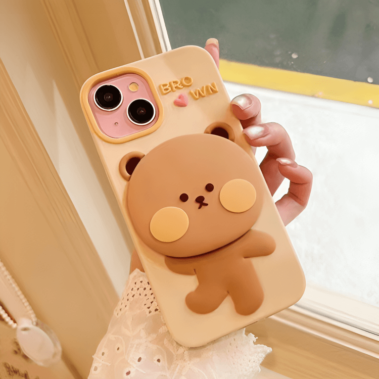 Mirror Bear Silicon Phone Cases For iPhone 12