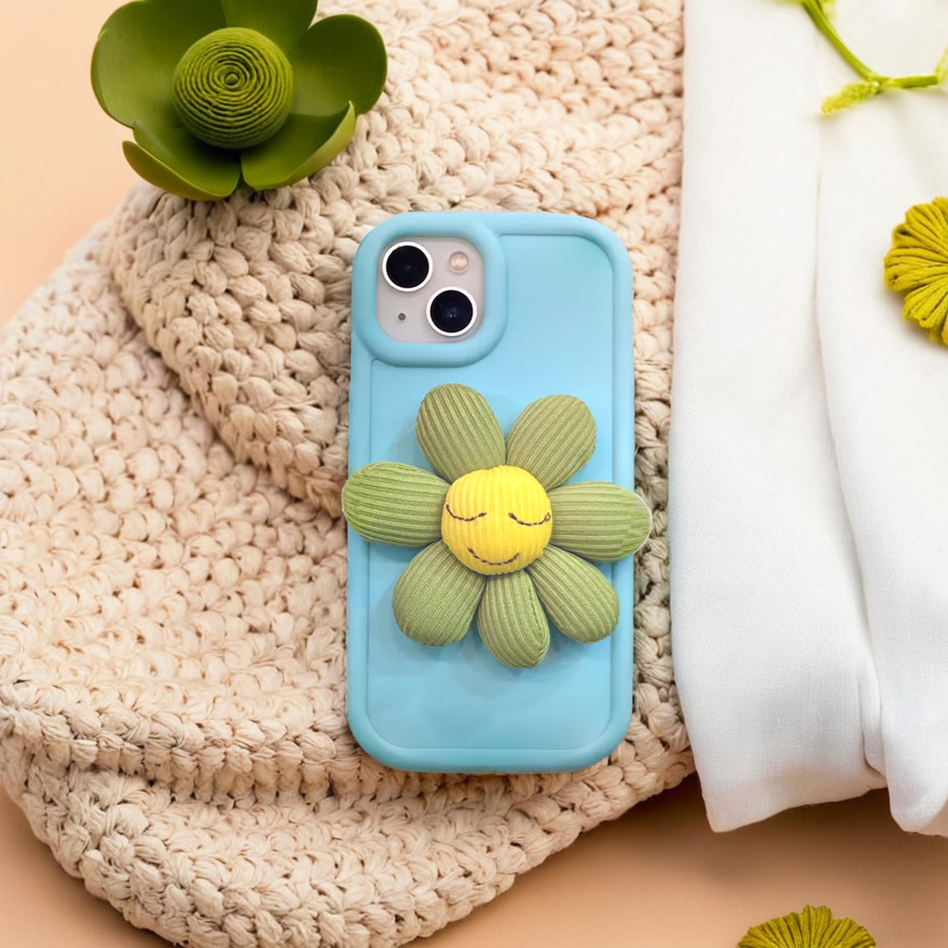 Bright Blue Silicon With Sunflower Phone Cases For iPhone 12