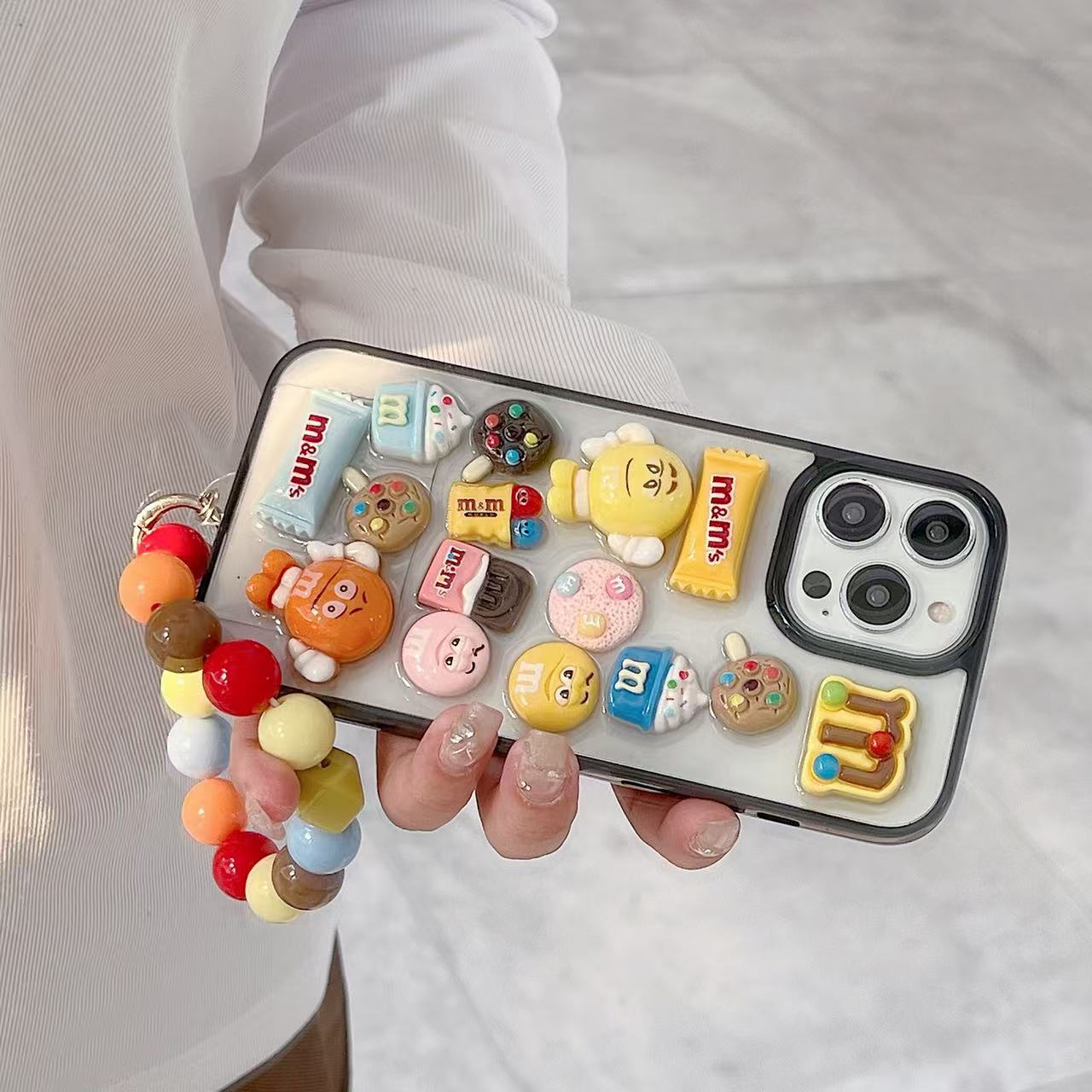 Candy Crush With Stone Bracelet Silicon Phone Cases For iPhone 15 Plus