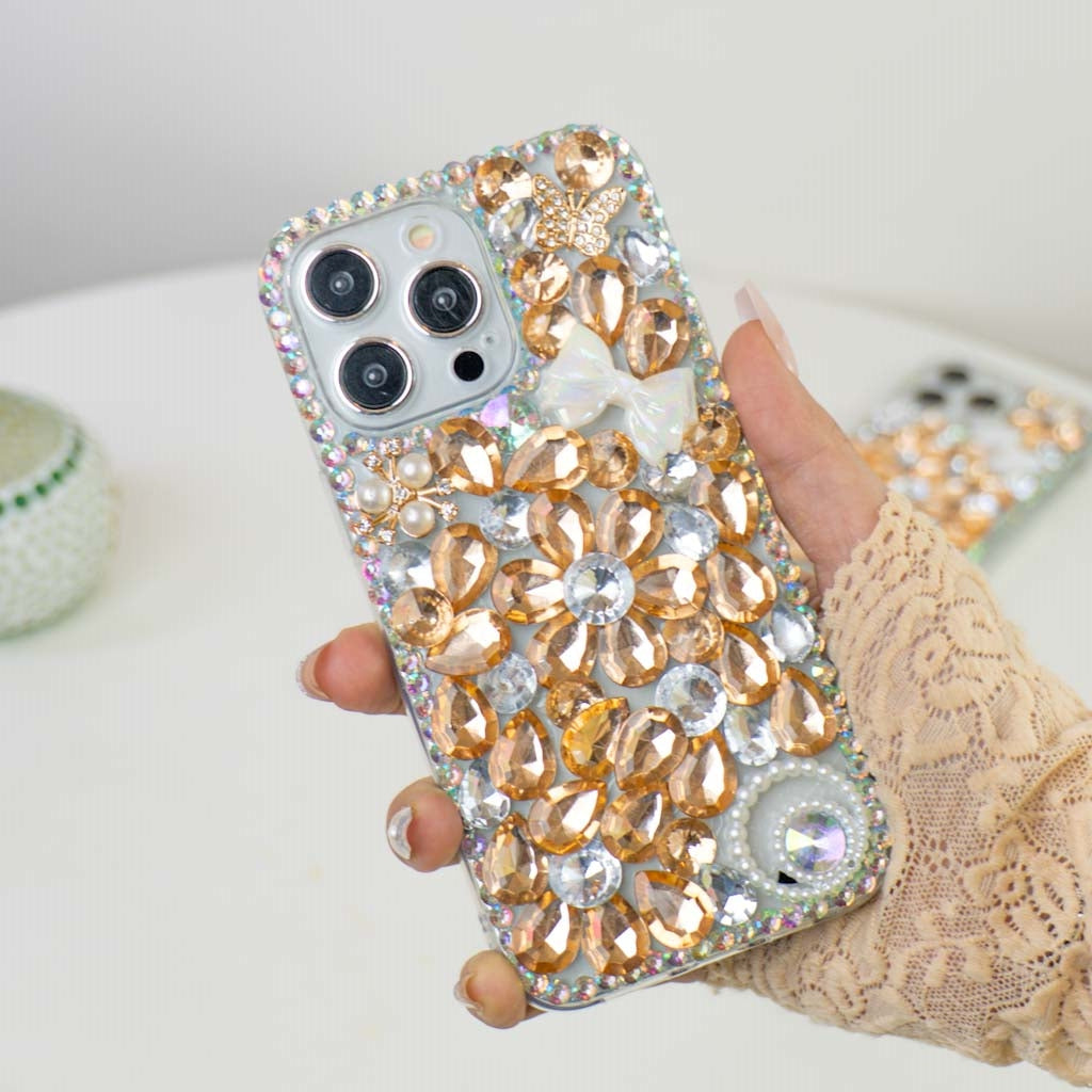 Golden Flower Silicon Phone Cases For iPhone 14