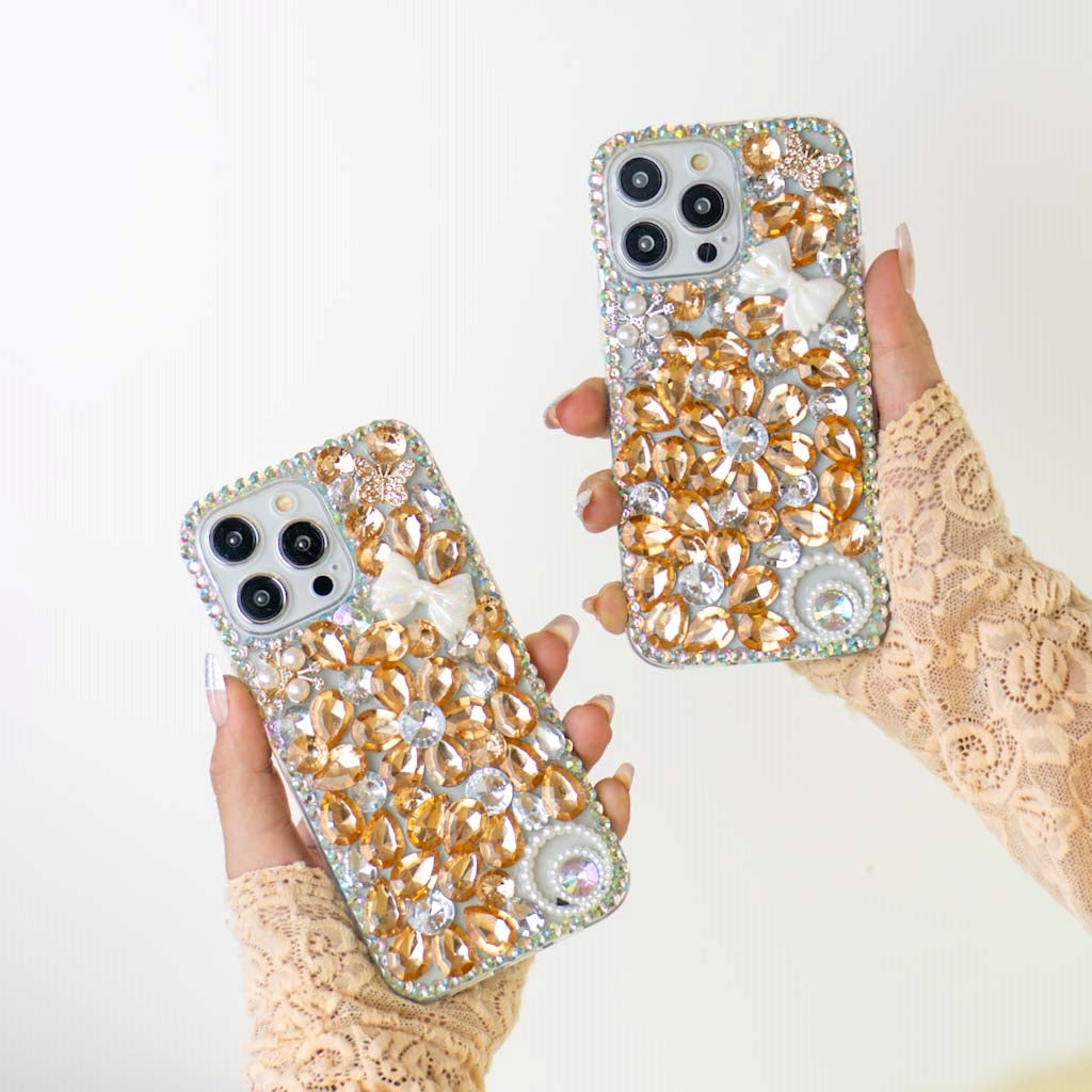 Golden Flower Silicon Phone Cases For iPhone 16