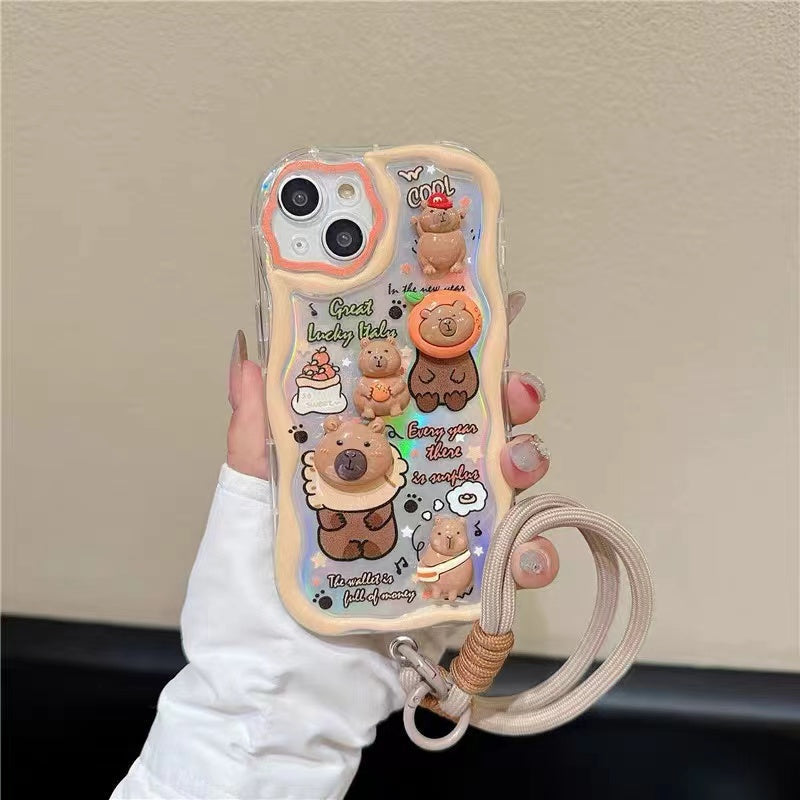 Lucky Toy Capybara Silicon Phone Cases For iPhone 12