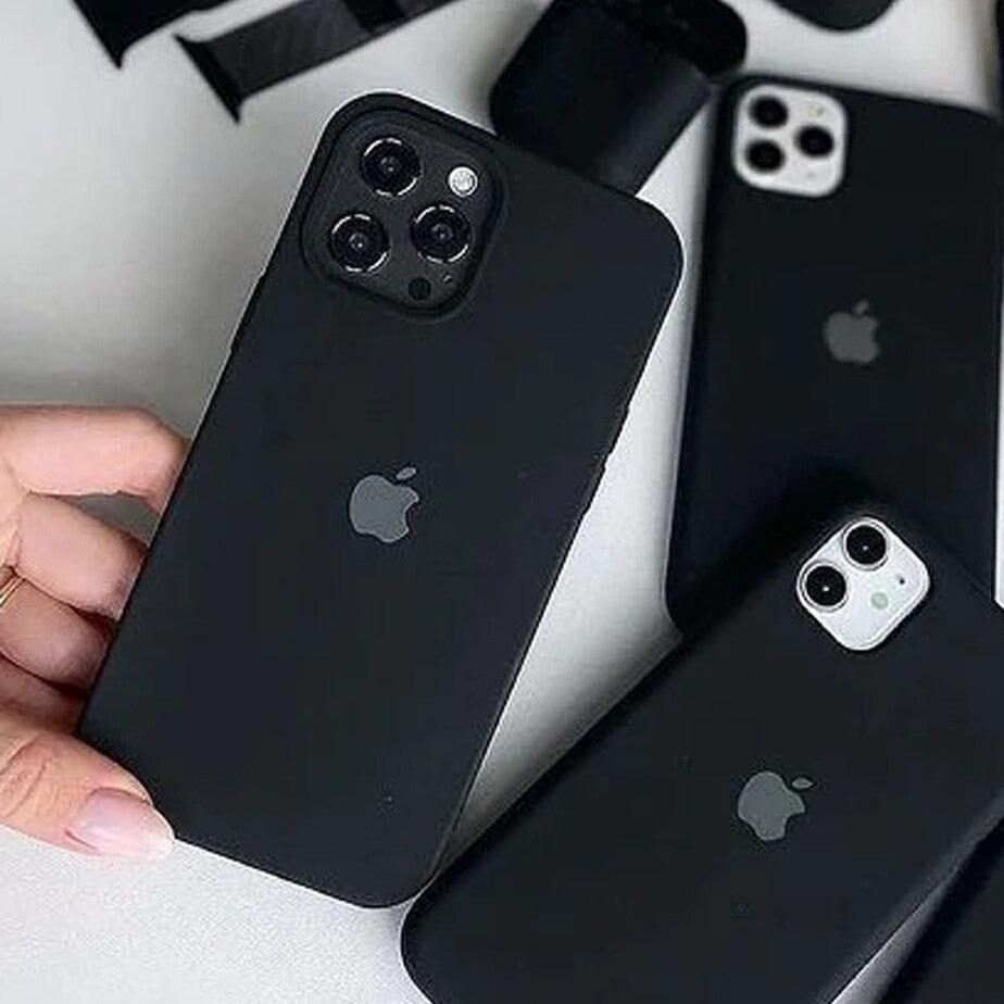 Original Black Silicon Phone Cases For iPhone 12
