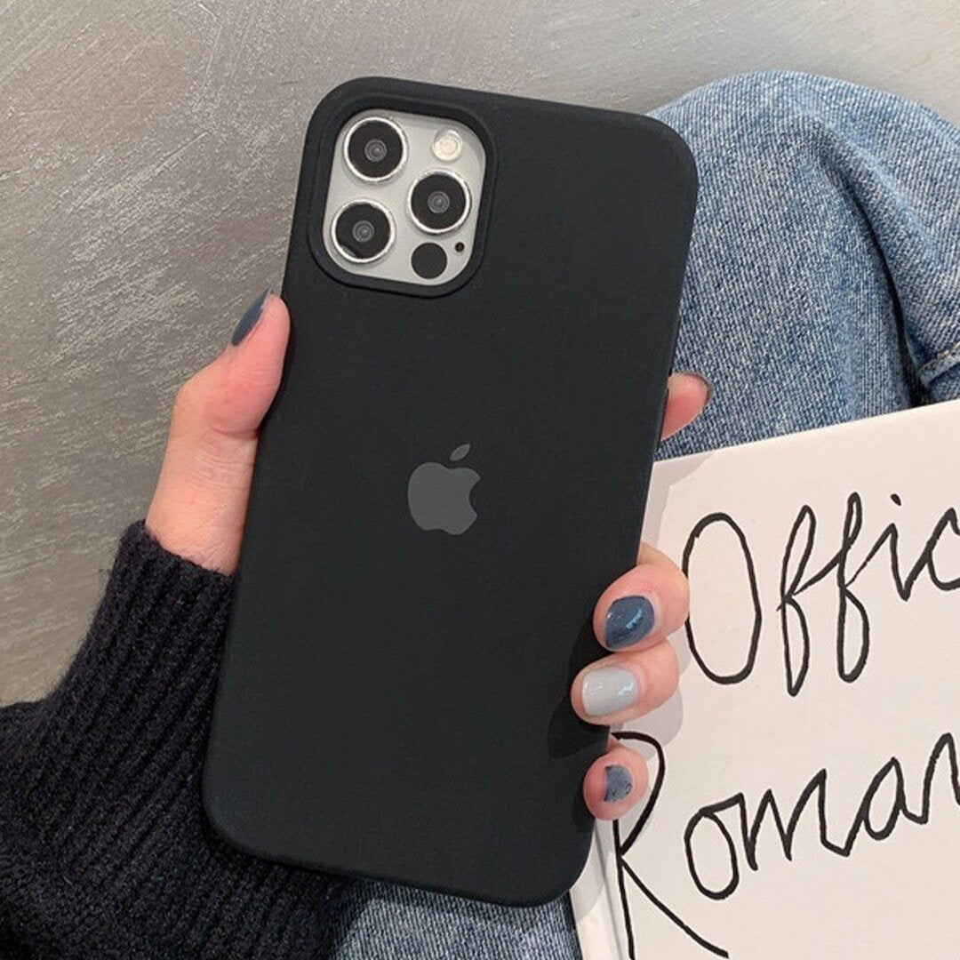 Original Black Silicon Phone Cases For iPhone 15 Plus