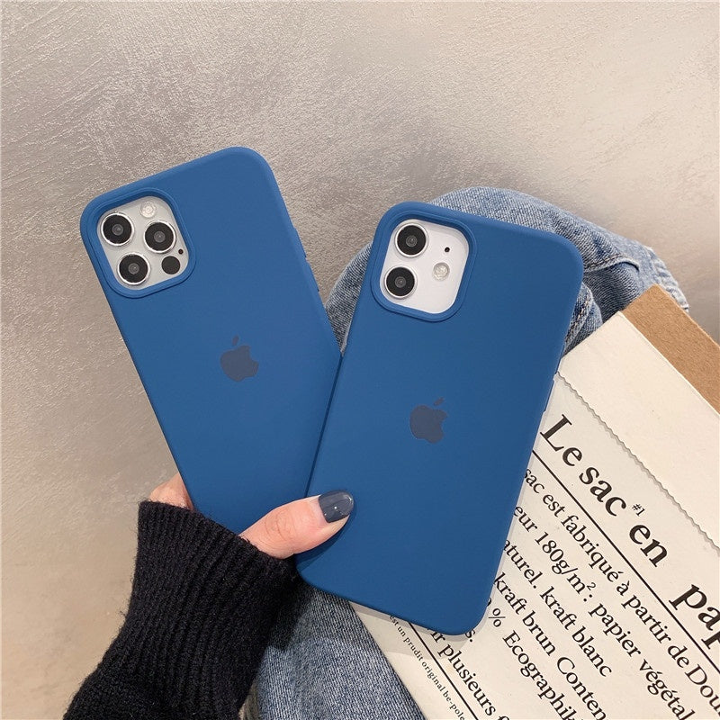 Original Blue Silicon Phone Cases For iPhone 16