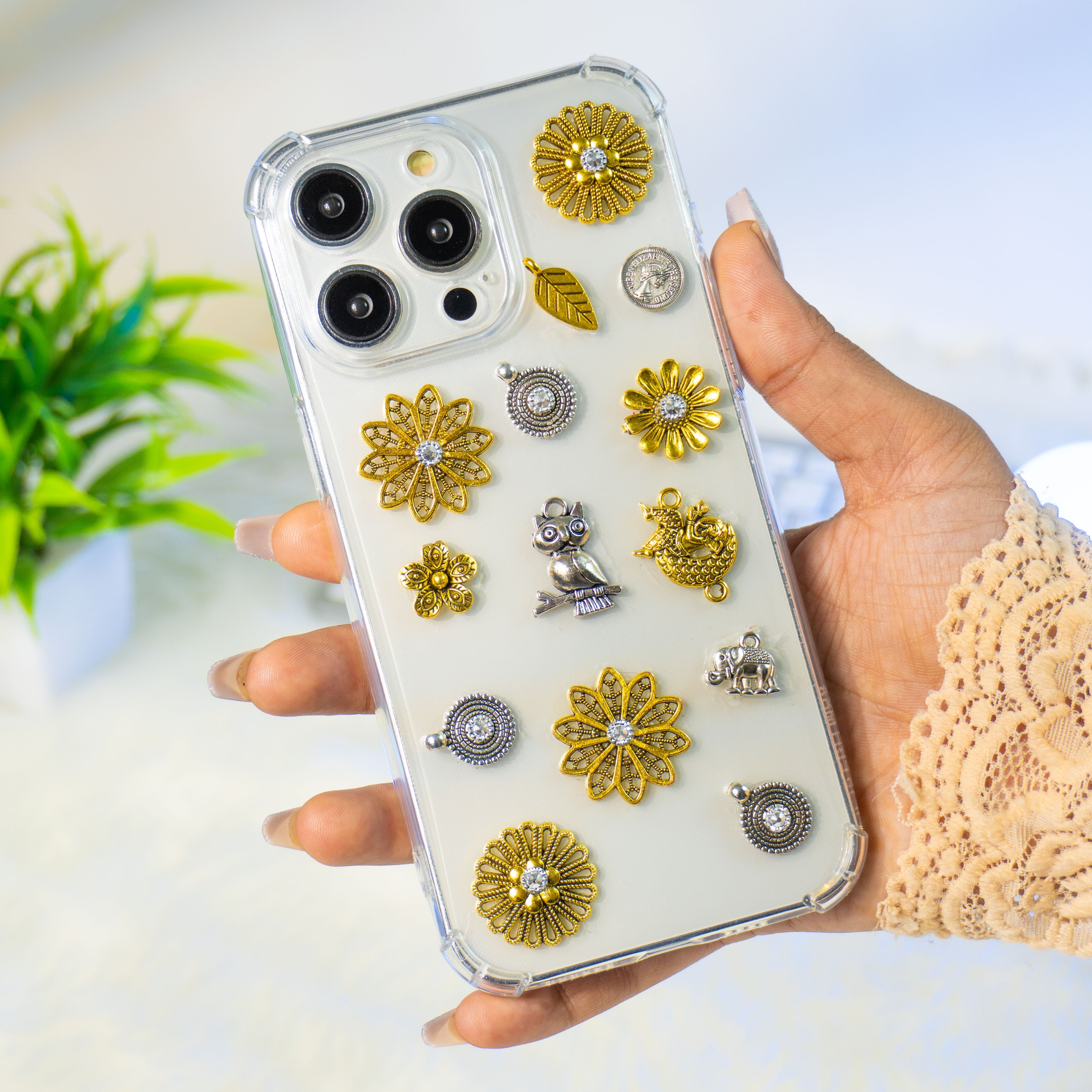 Owl-Elephant Oxidized Silicon Phone Cases For iPhone 15 Plus