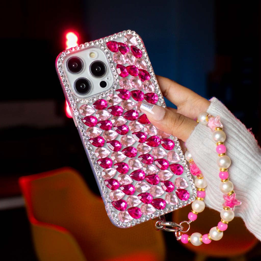 Pink Diamond With Pink Bracelet Silicon Phone Cases For iPhone 16