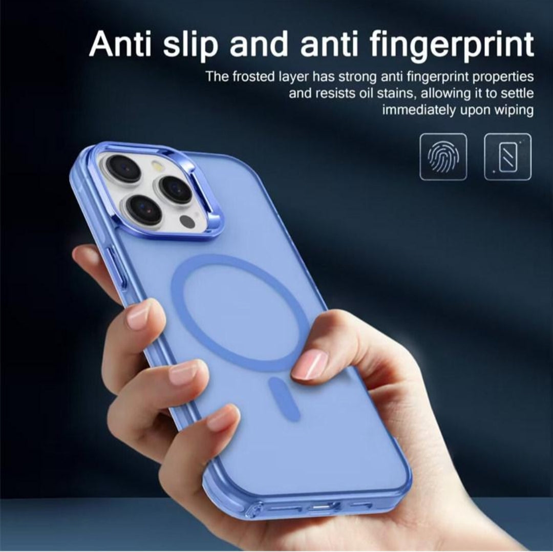 Blue Luxury Smoky Phone Case With Magsafe For iPhone 14
