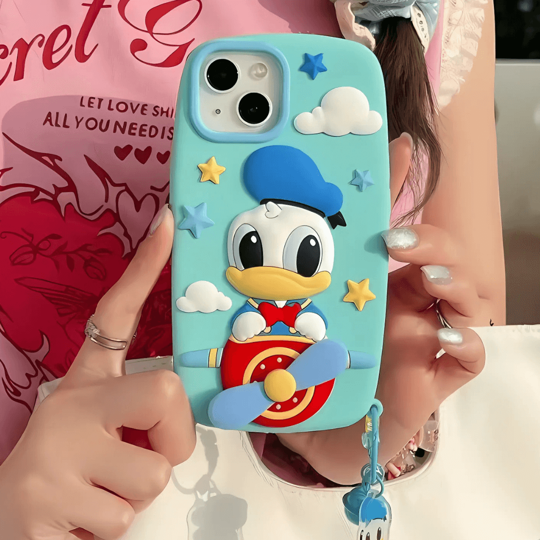 Flying Donald Duck Silicon Phone Case For iPhone 12