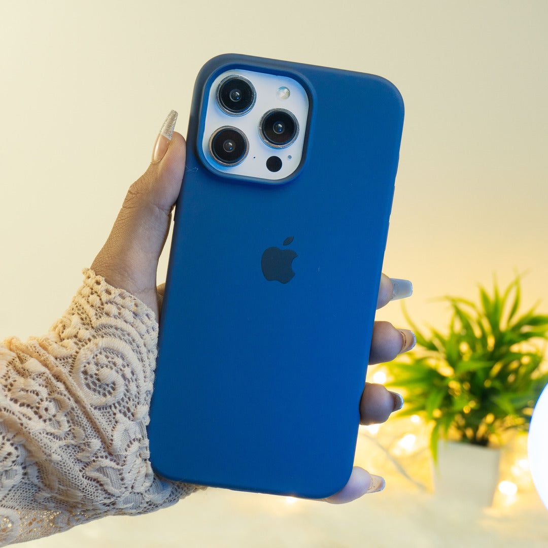 Original Blue Silicon Phone Cases For iPhone 12