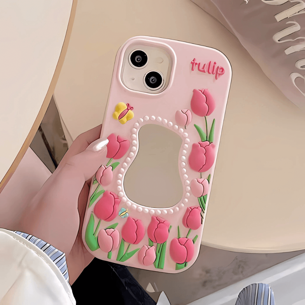 Tulip Mirror Silicon Phone Case For iPhone 13 Pro Max